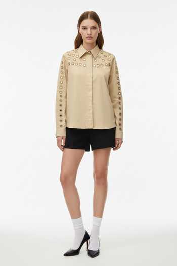 Studio Moda India V-Yoke Eyelet Embellished Shirt 