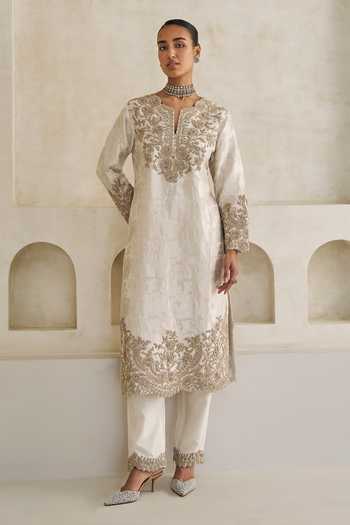 Pankaj & Nidhi Lunar Cora Embroidered Kurta & Pant Set 