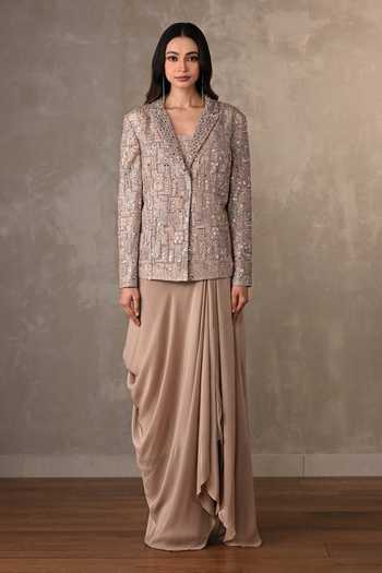 Onaya Mirror Sequin Work Jacket Skirt Set 