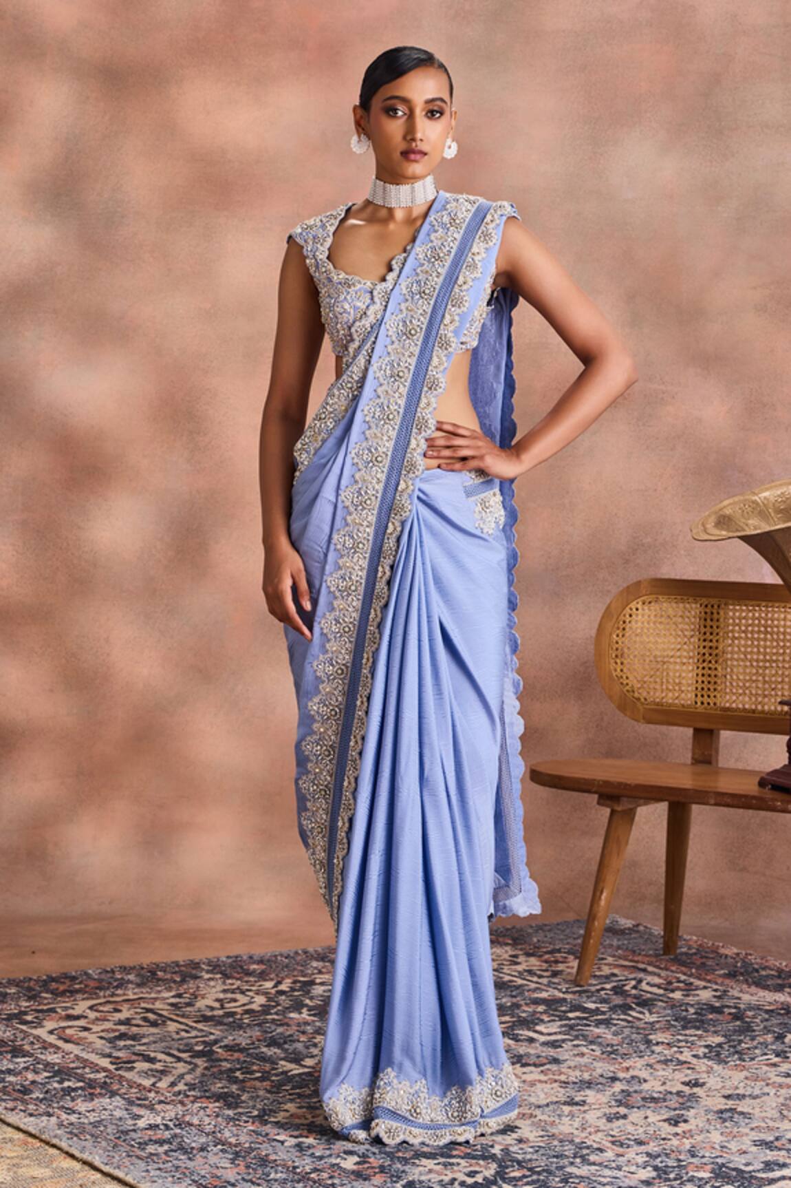 Supria Munjal Scalloped Edge Saree With Embellished Blouse 
