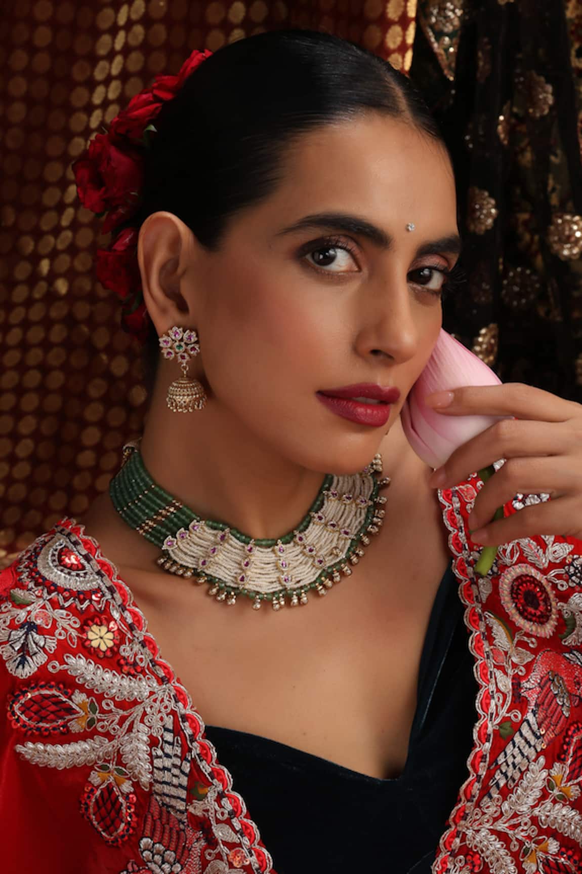 Swabhimann Polki Layered Necklace Set 