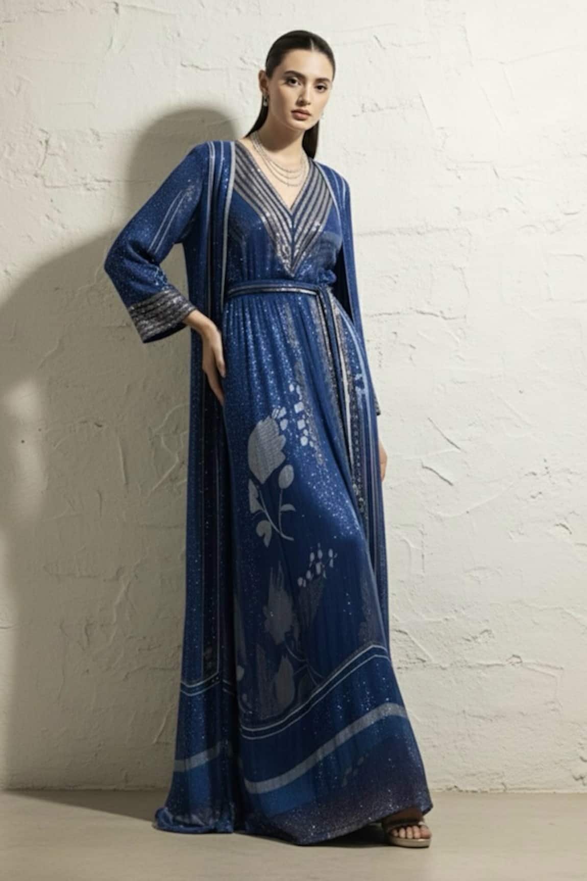 Nikita Mhaisalkar Star Print Dress & Jacket Set 