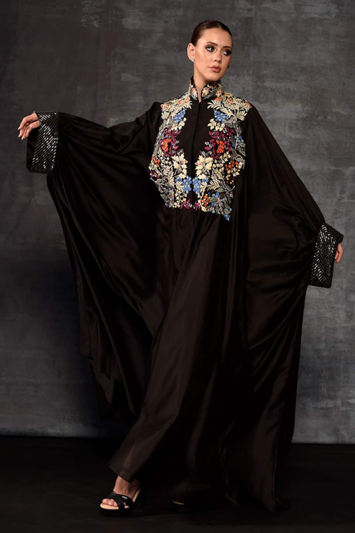 Samant Chauhan Embroidered Bodice Abaya Kaftan 