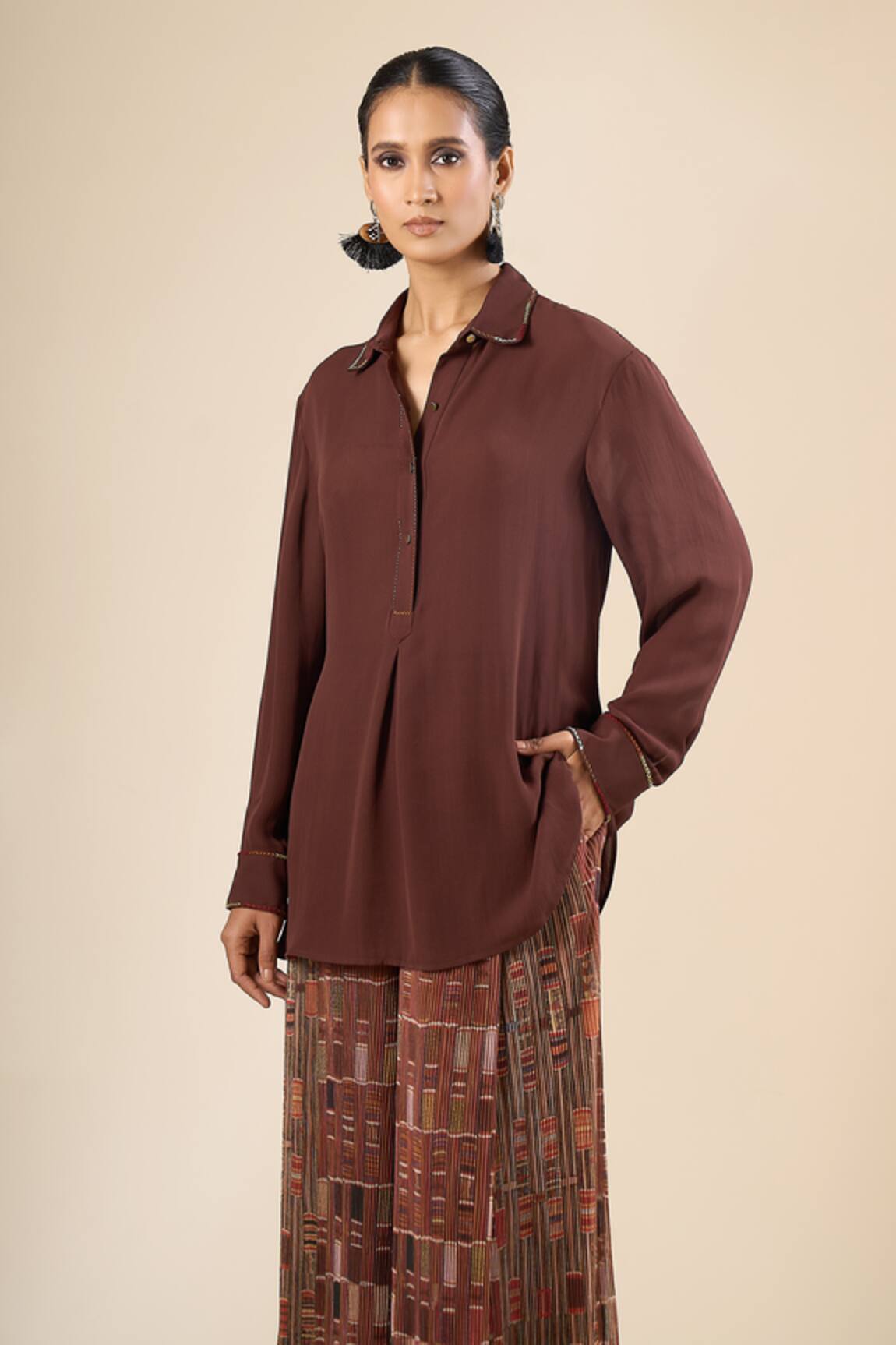 Tarun Tahiliani Back Tie-up Shirt 