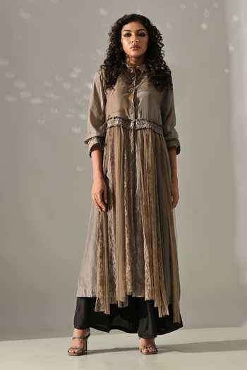 Medha Pure Silk Collared Tunic 