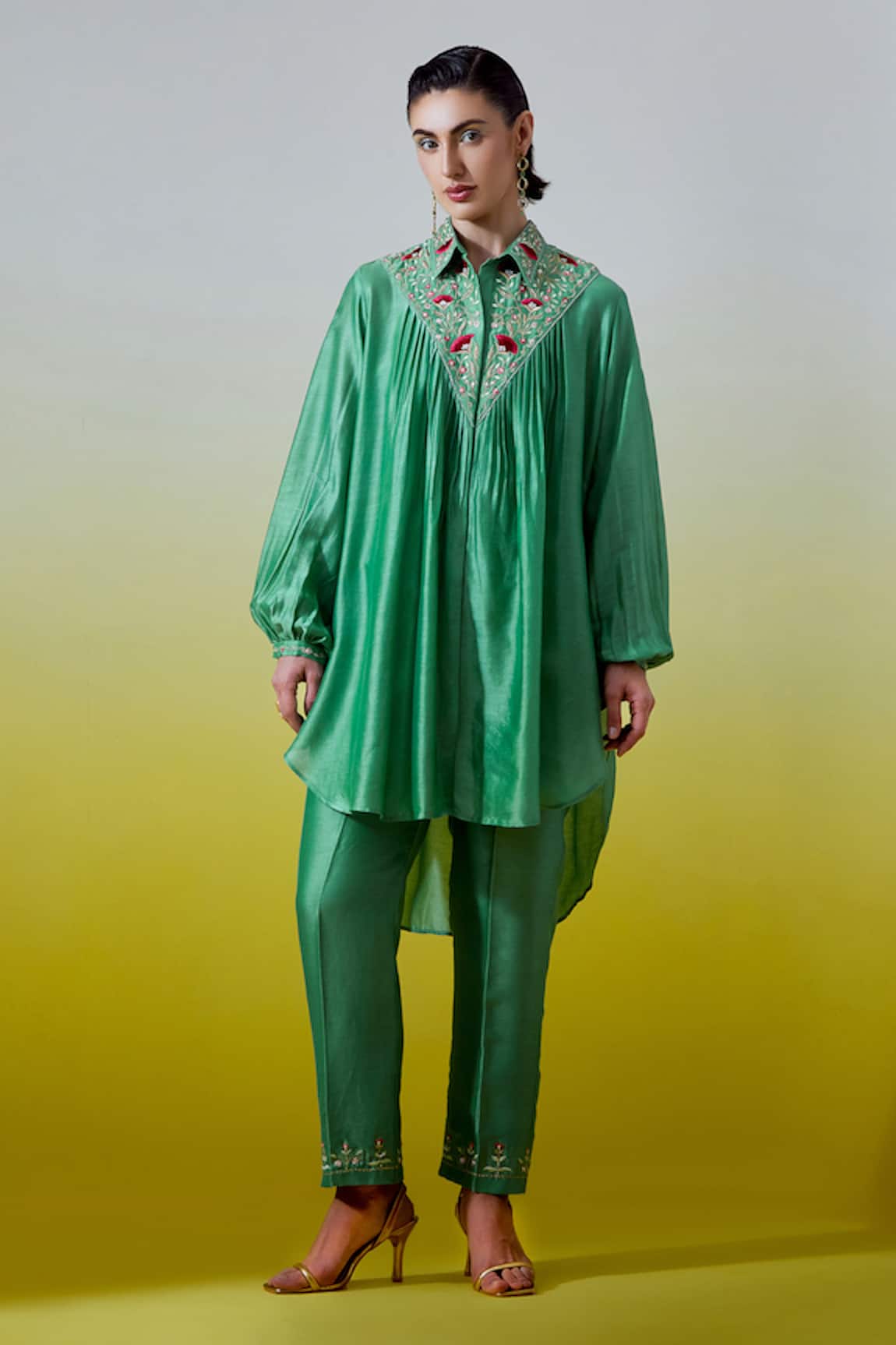 Anantaa By Roohi Silk Chanderi Shirt With Pant 