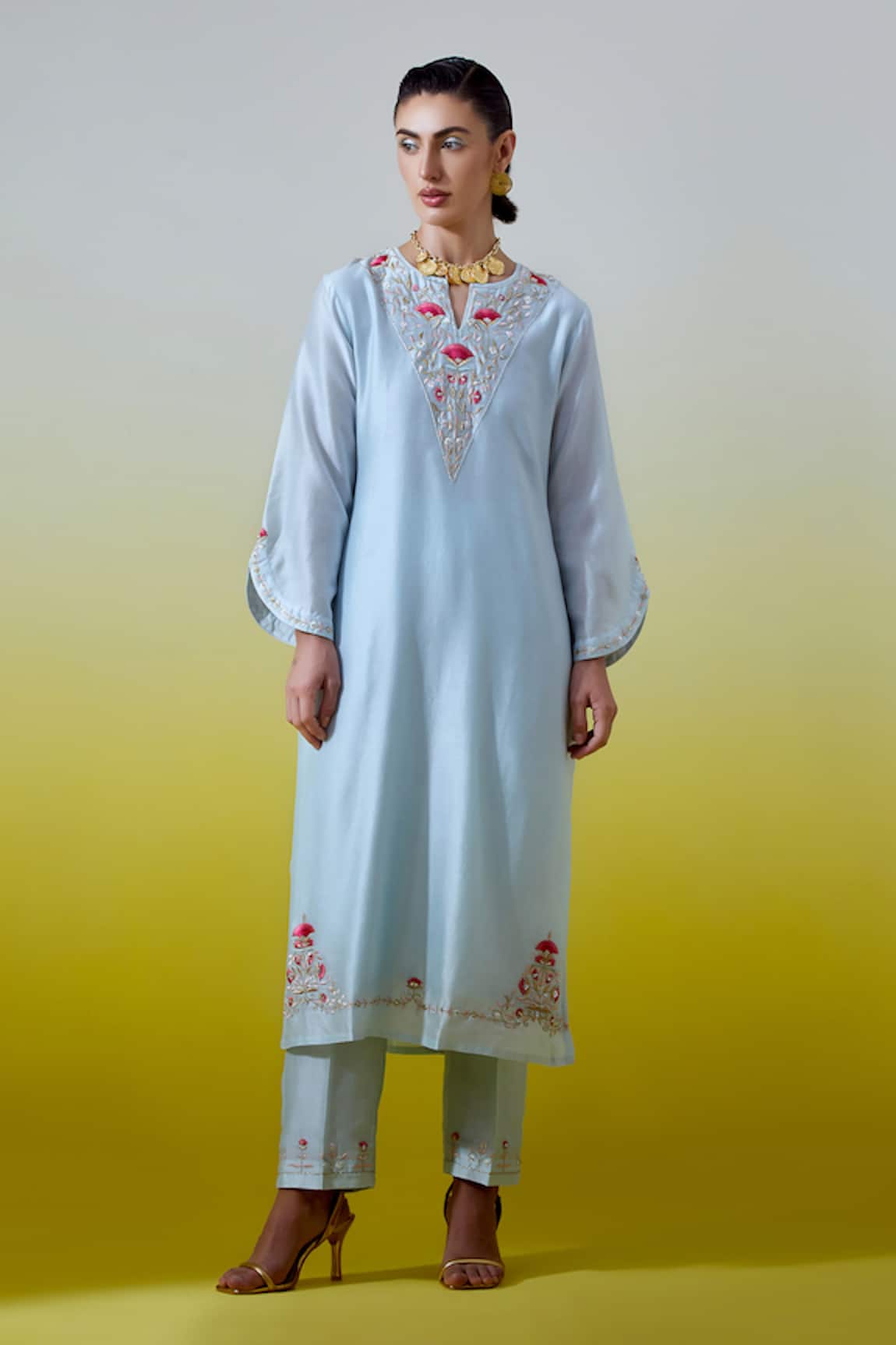 Anantaa By Roohi Silk Chanderi Kurta & Pant Set 