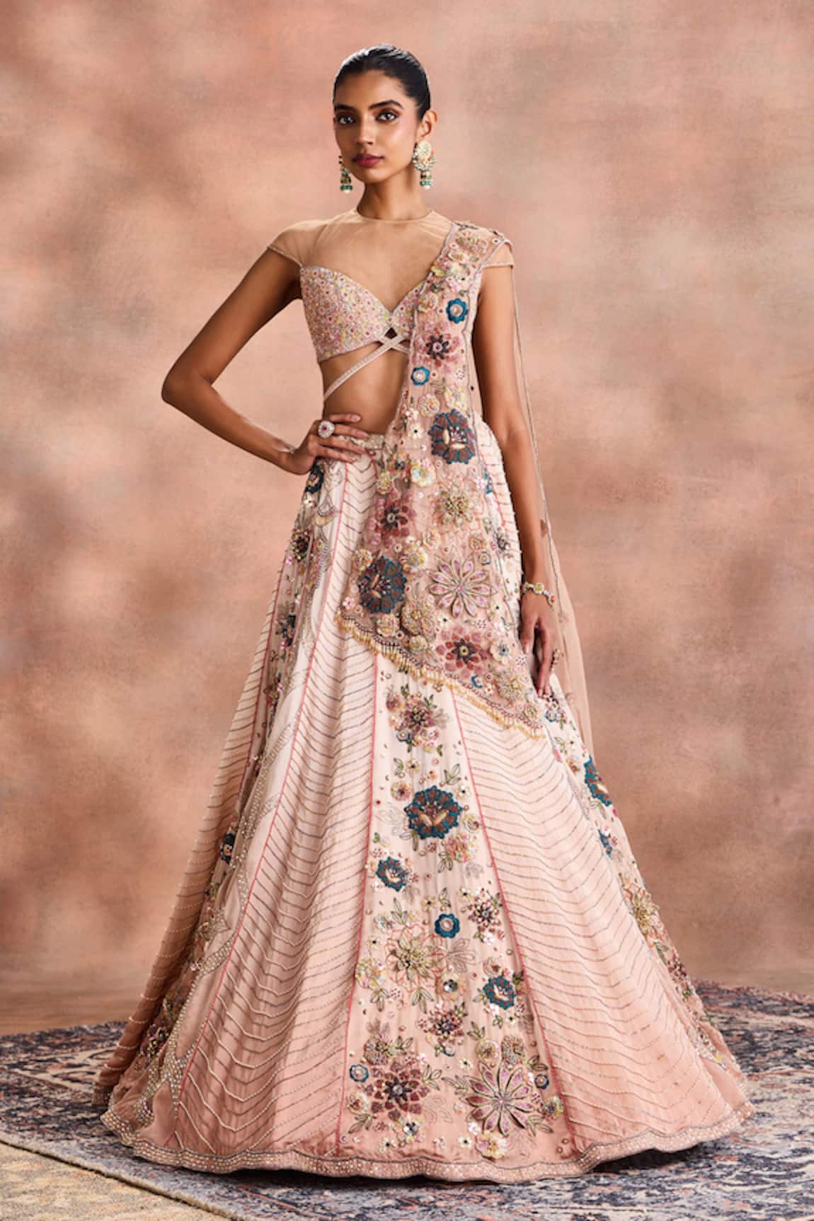 Supria Munjal Floral Embroidered Contemporary Lehenga Set 