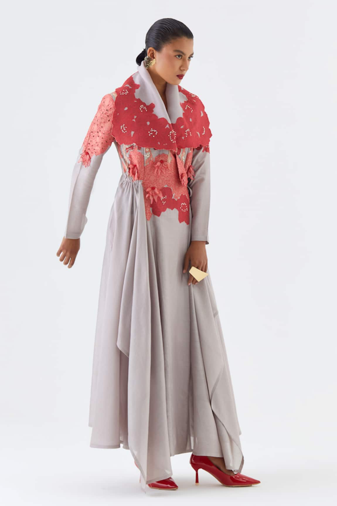 Jajaabor Embroidered Angarkha & Pant Set 