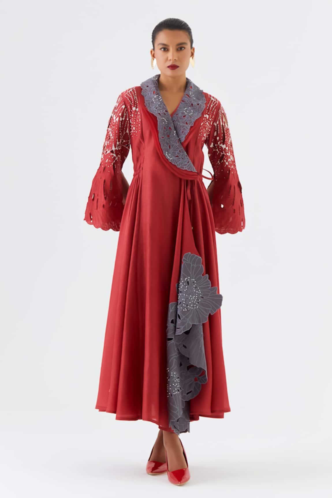 Jajaabor Layered Angarkha Kurta & Pant Set 