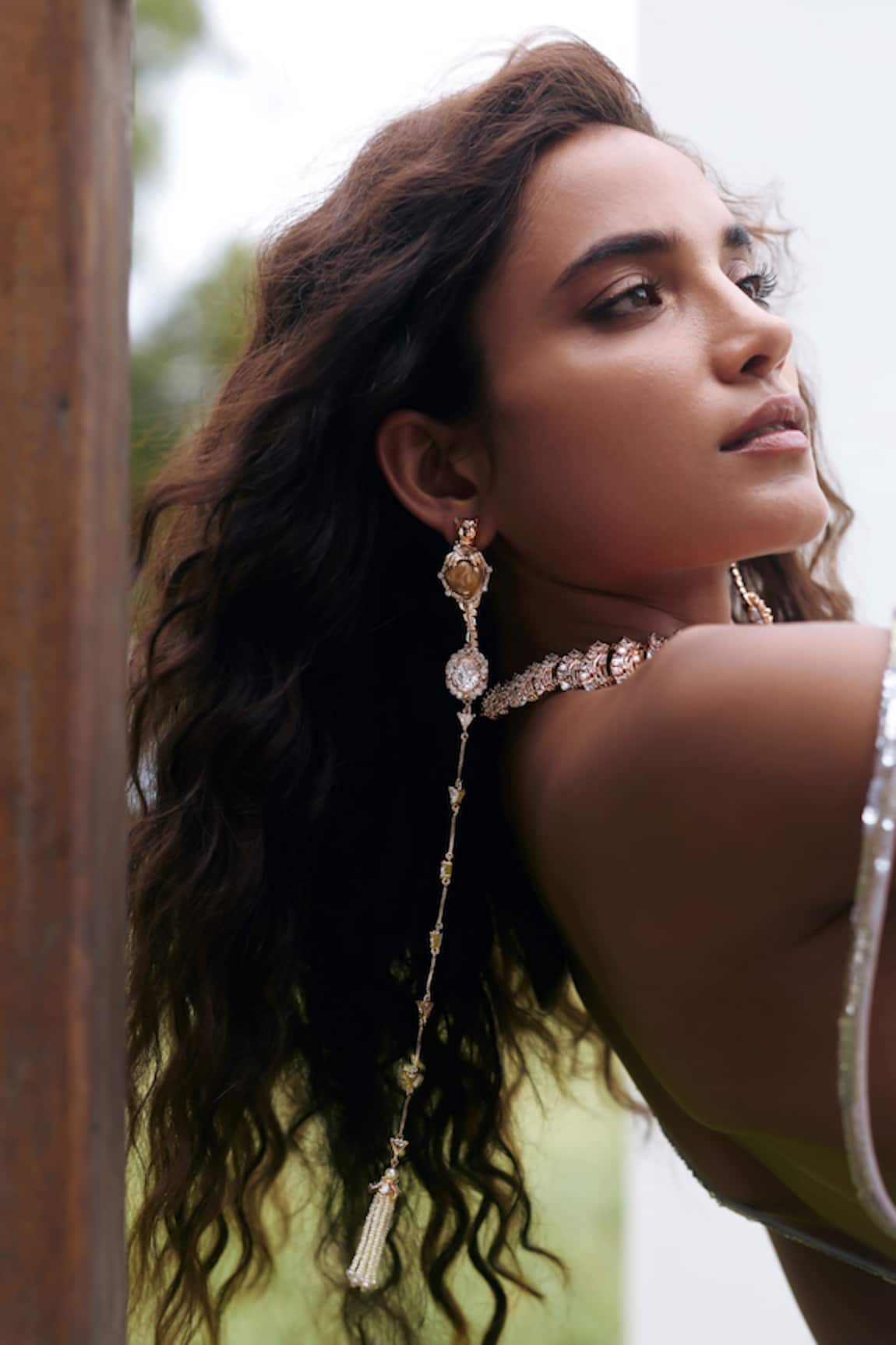 Outhouse Leopard Veil Shoulder Earrings 