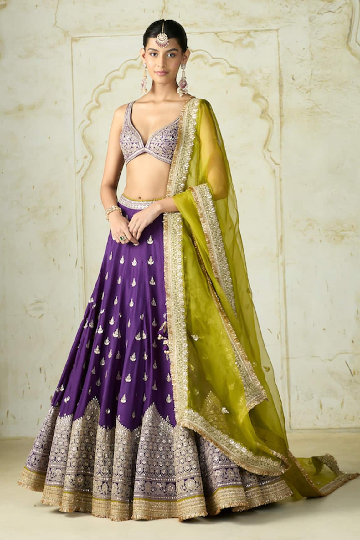 Gopi Vaid Sehrish Floral Embroidered Lehenga Set 