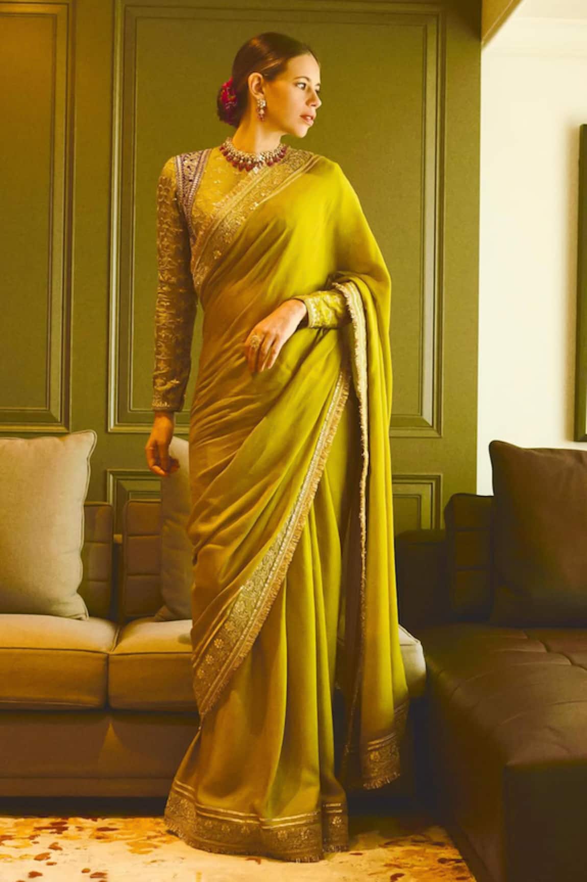 Gopi Vaid Nizaam Sequin Work Saree With Blouse 