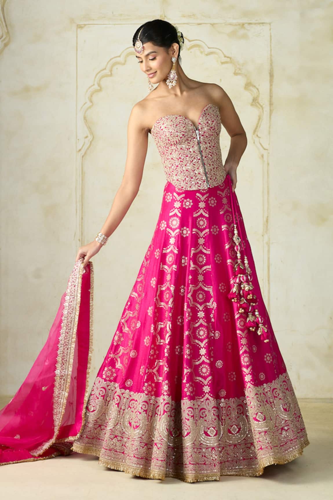 Gopi Vaid Tahira Embellished Blouse Lehenga Set