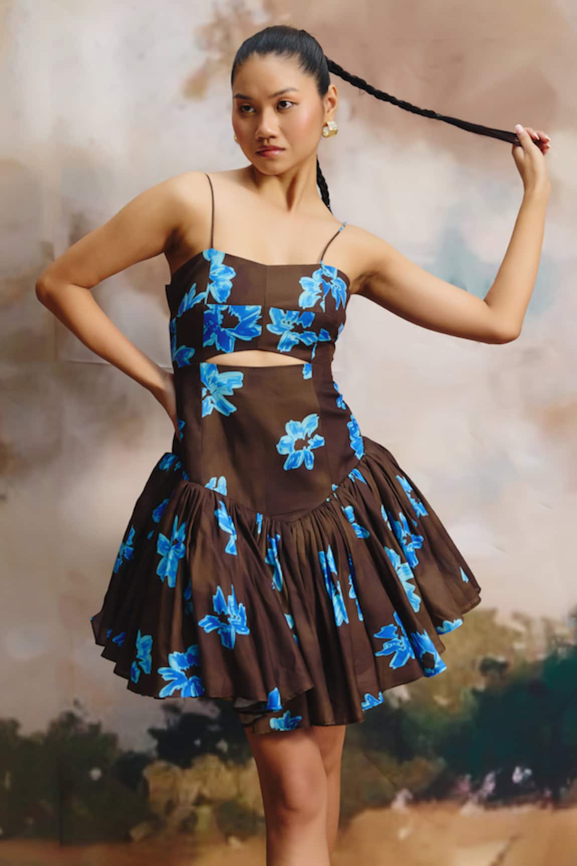 ZiP by Payal & Zinal Dune Floral Pattern Fit & Flared Dress 