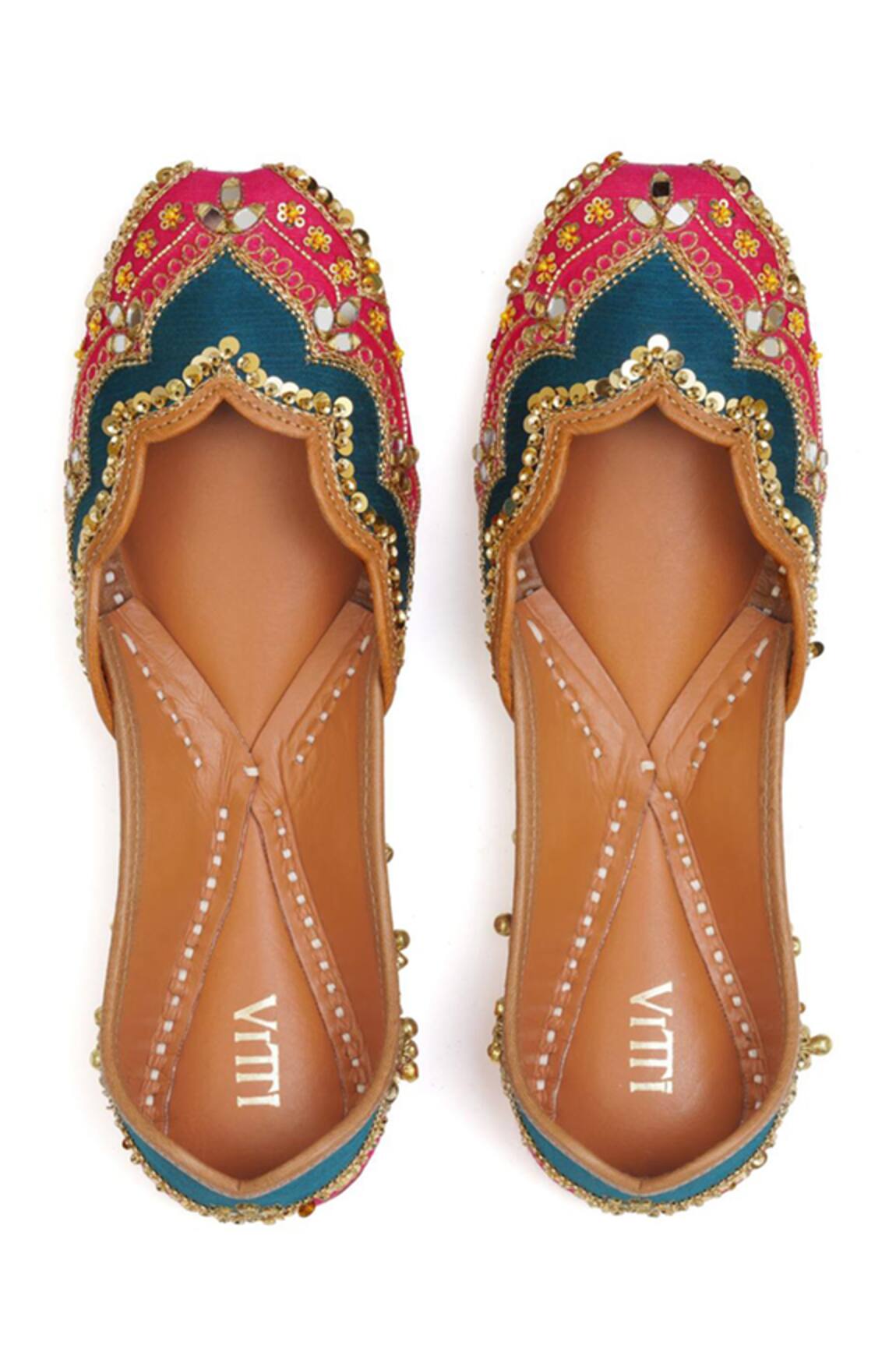 House Of Vitti India Palace Mirror Embellished Juttis 