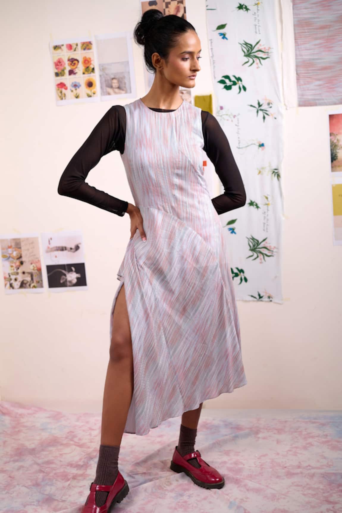 Doodlage Heron Stripe Pattern Dress 