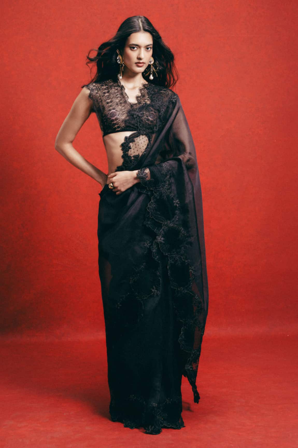 Ekaya Banaras Handwoven Banarasi Saree With Running Blouse 