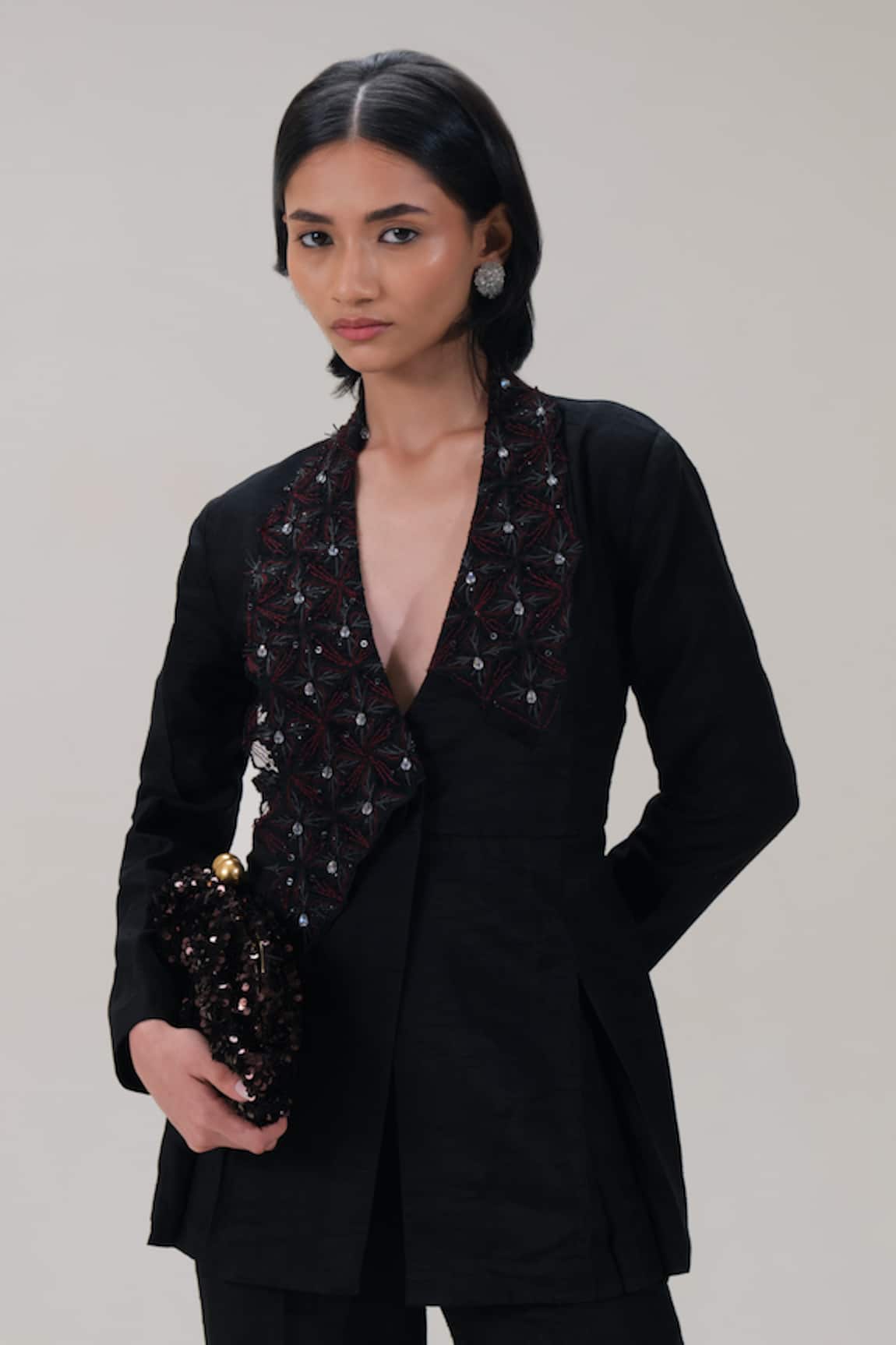 The Right Cut Embroidered Lapel Jacket 