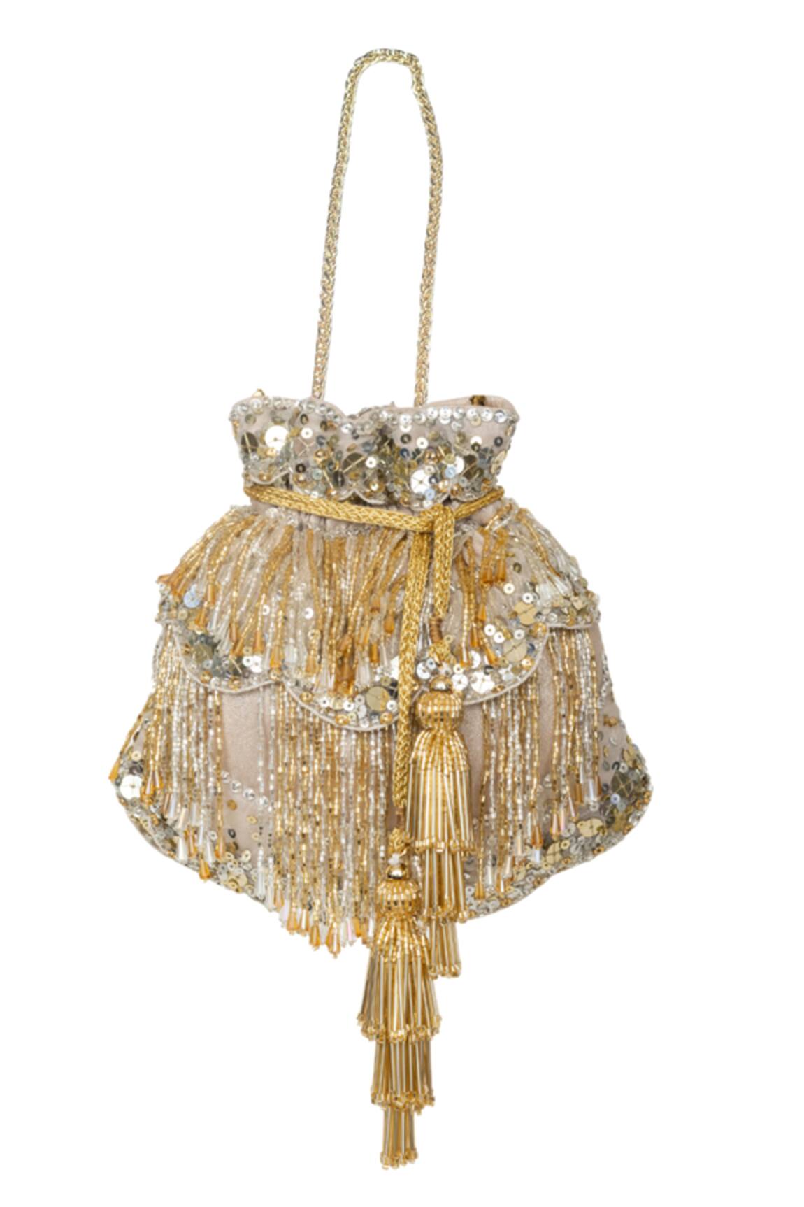 SG Collection By Sonia Gulrajani Cascade Cutdana Embellished Potli Bag 