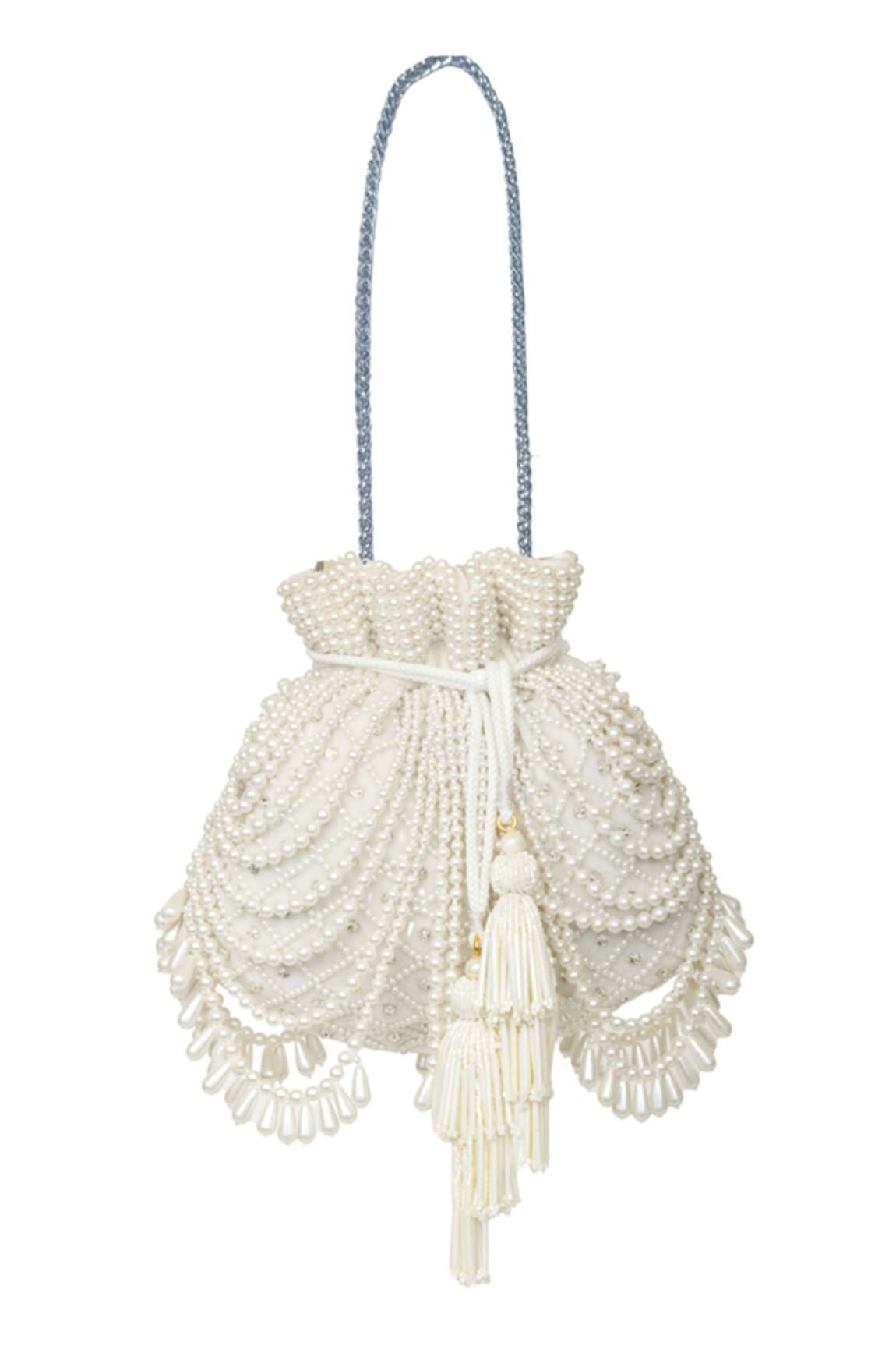 SG Collection By Sonia Gulrajani Pearl Embellished Potli Bag 
