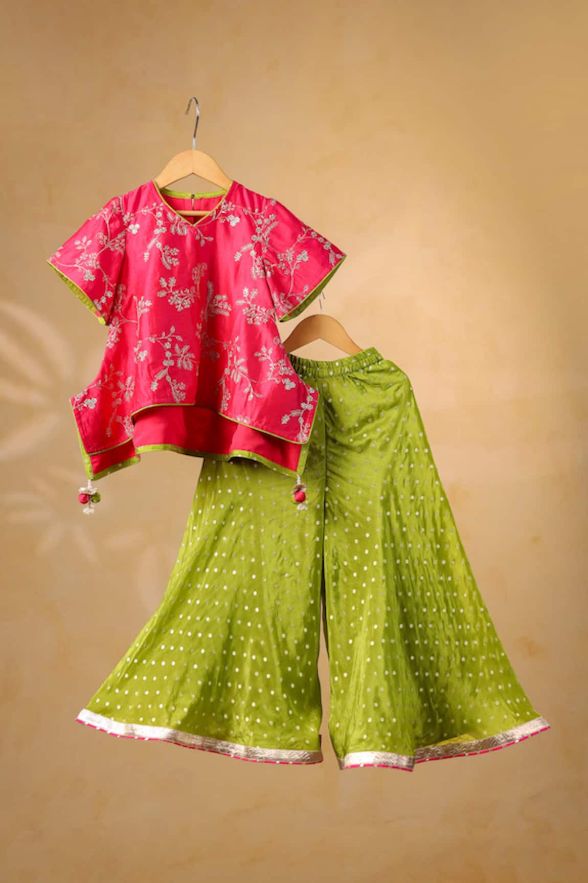 Casa Ninos Embroidered Kurta & Sharara Set 