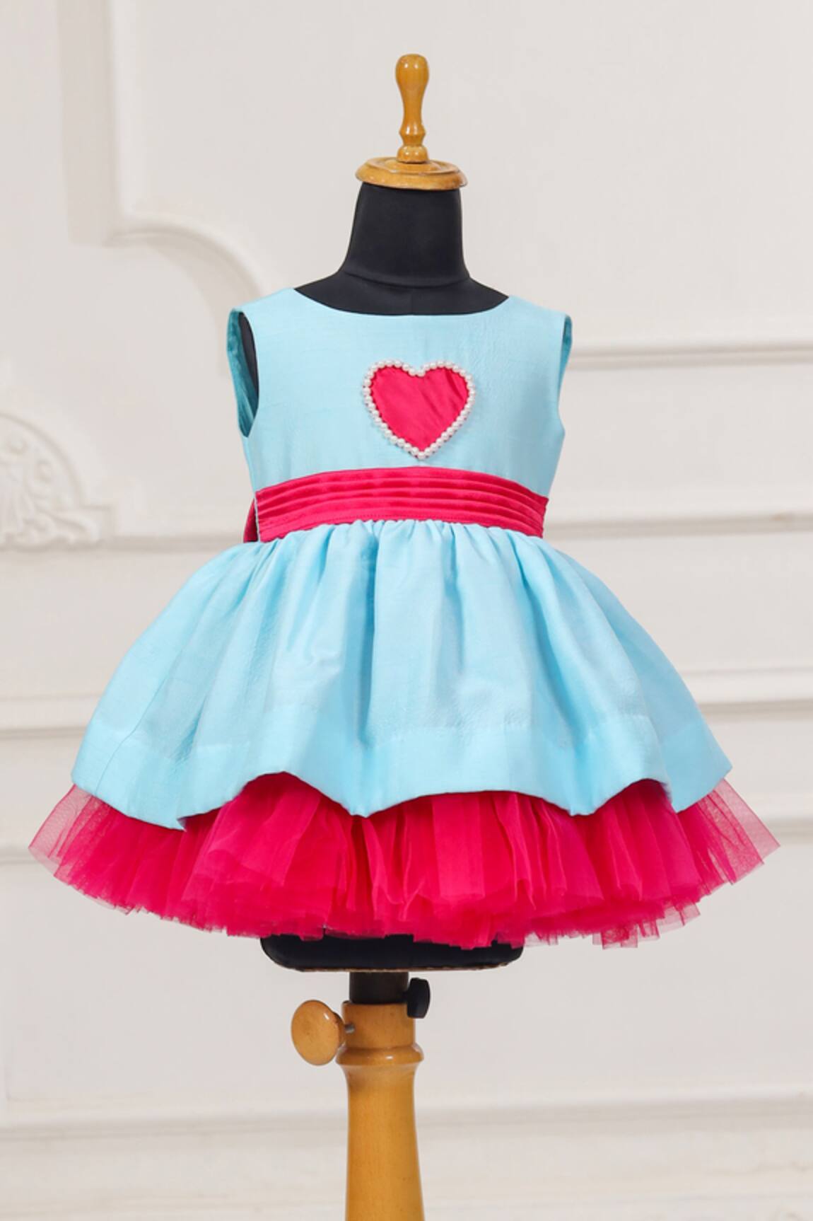 Casa Ninos Heart Patch Blue Dress 