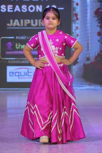 Yuvraani Jaipur Tafetta Silk Lehenga Set with Blouse and Dupatta 