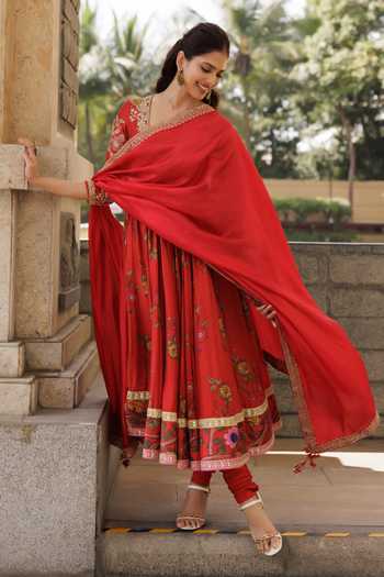 Punit Balana Surkh Laal Anarkali Set 