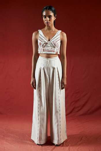 Ahmev Than Stripe Pattern Bustier  