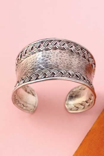 Mero Jewellery Handmade Silver Designer Bangle Cuff Bracelet 