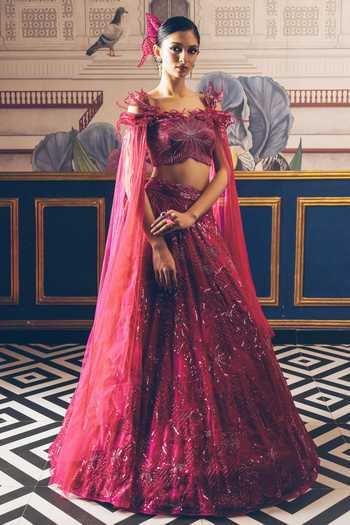 PRAVALIKA KOLA Azalea Embellished Lehenga Set