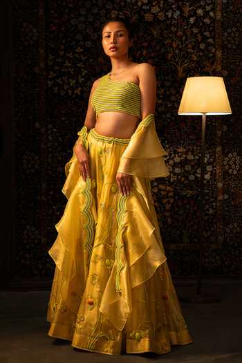Vandana Sethi Organza Lehenga Set 