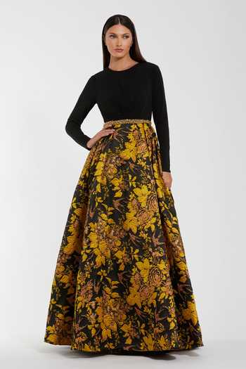 Mac Duggal Floral Pattern Gown 