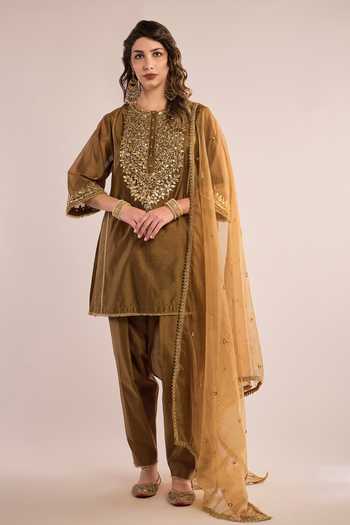 saina kapoor Short Kurta Chanderi & Organza Kurta Set 