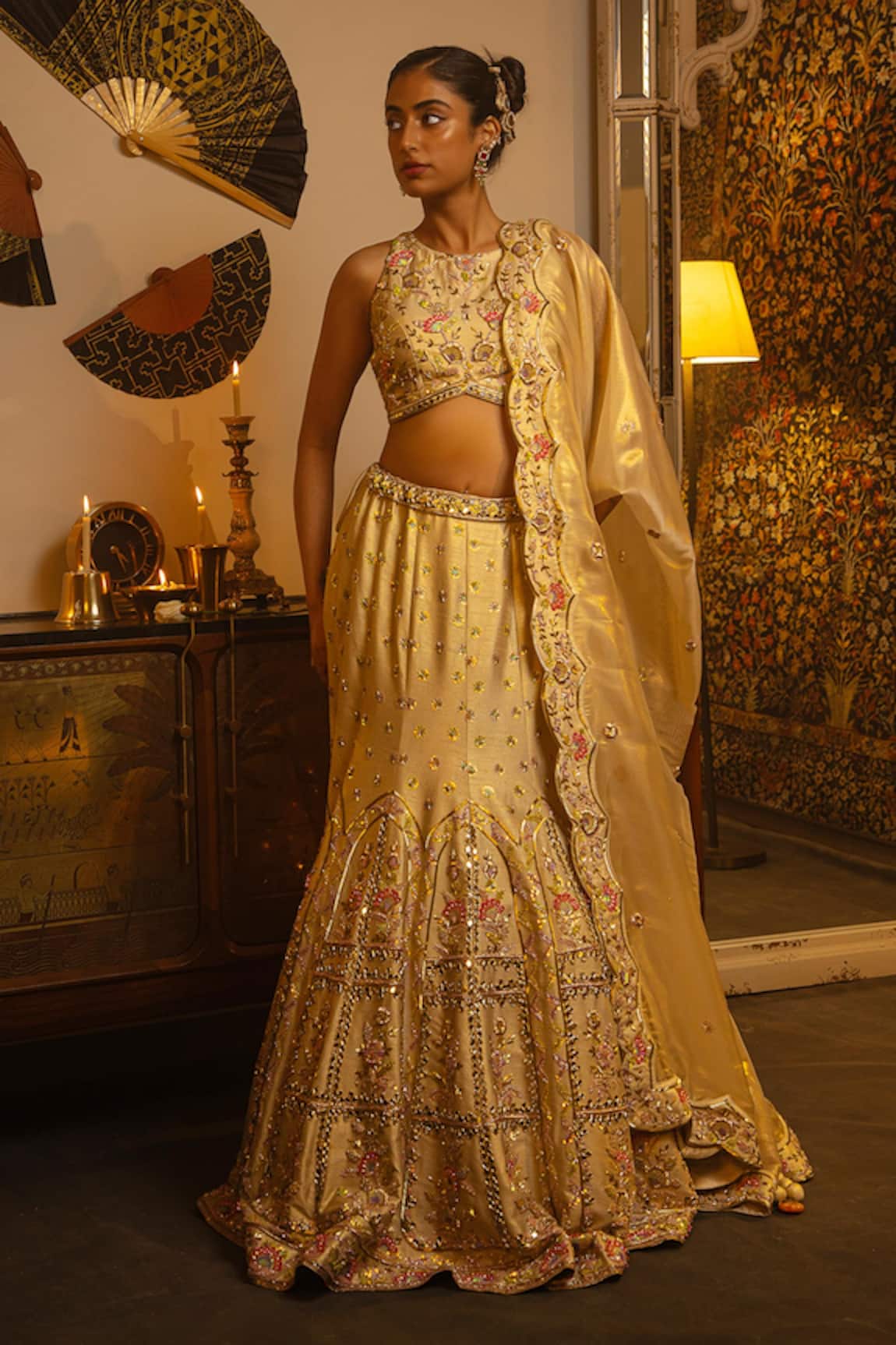 Vandana Sethi Zardozi Embroidered Lehenga Set