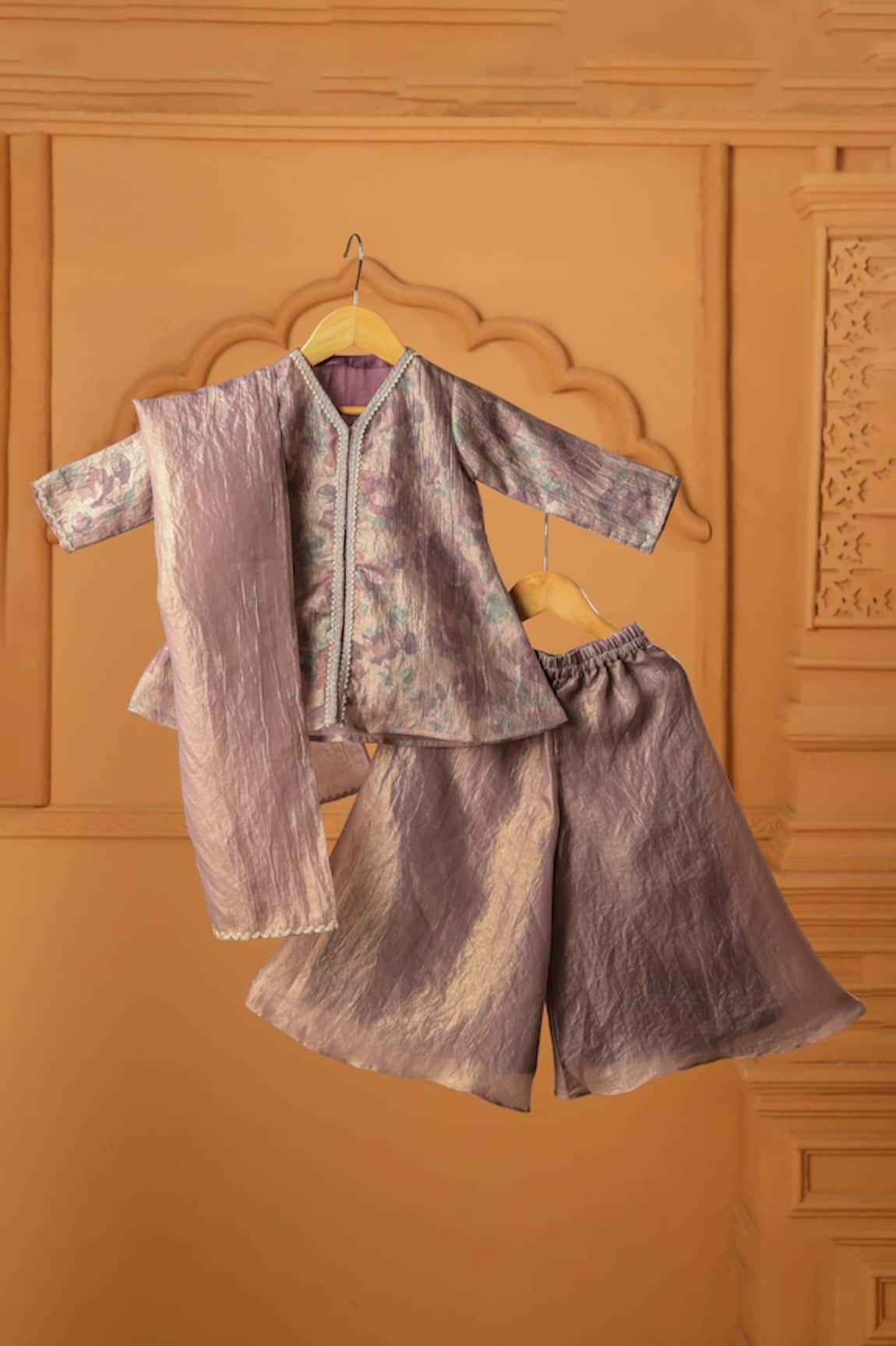 Casa Ninos Noor-E-Gul Silk Kurta Palazzo Set 