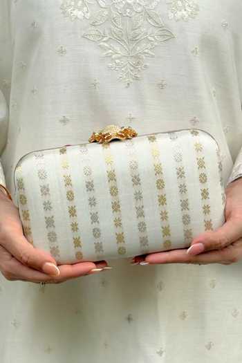 AMYRA Palki Pure Kanchi Silk Clutch 