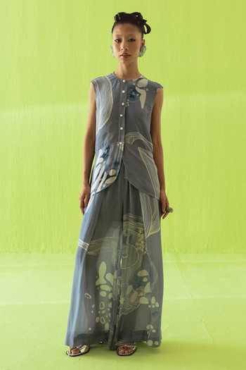 Esha Arora Printed Waistcoat & Palazzo Set 