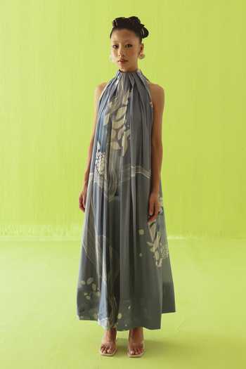 Esha Arora Printed Halter-Neck Dress 