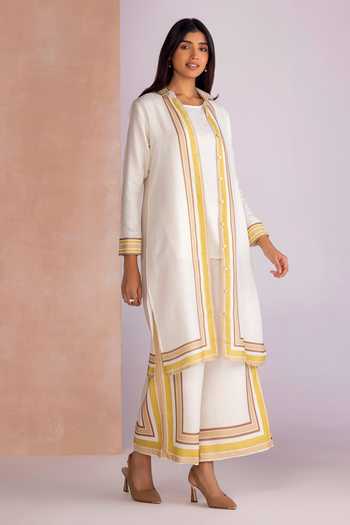 Kaveri Stripe Drama Jacket & Pant Set 