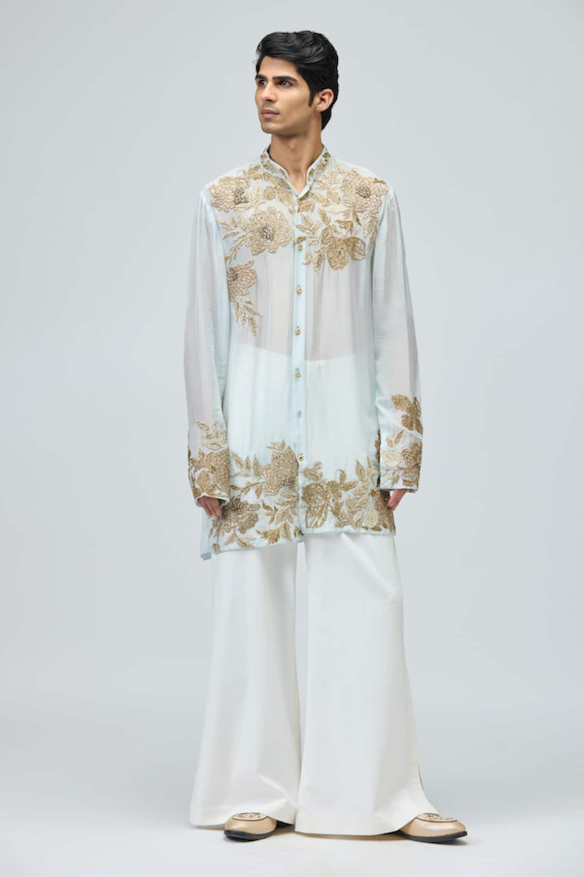 Varun Bahl Floral Embroidered Kurta 