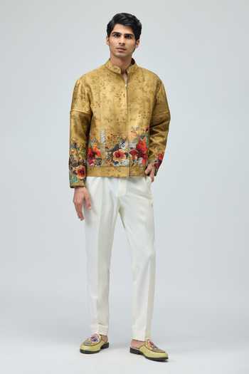Varun Bahl Floral Embroidered Jacket & Pant Set 