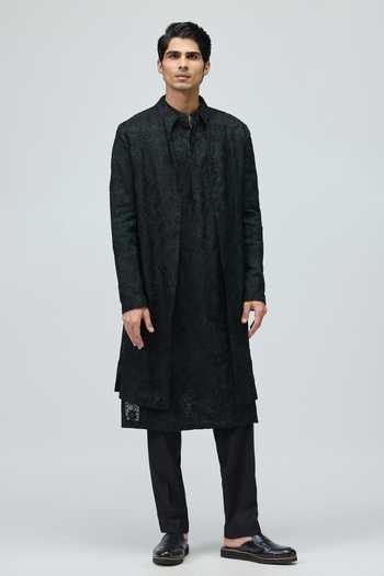 Varun Bahl Silk Organza Kurta Set With Jacket 