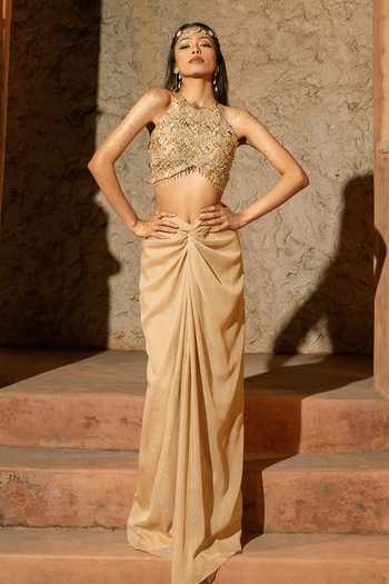 Silky Bindra Kleio Draped Skirt Set 