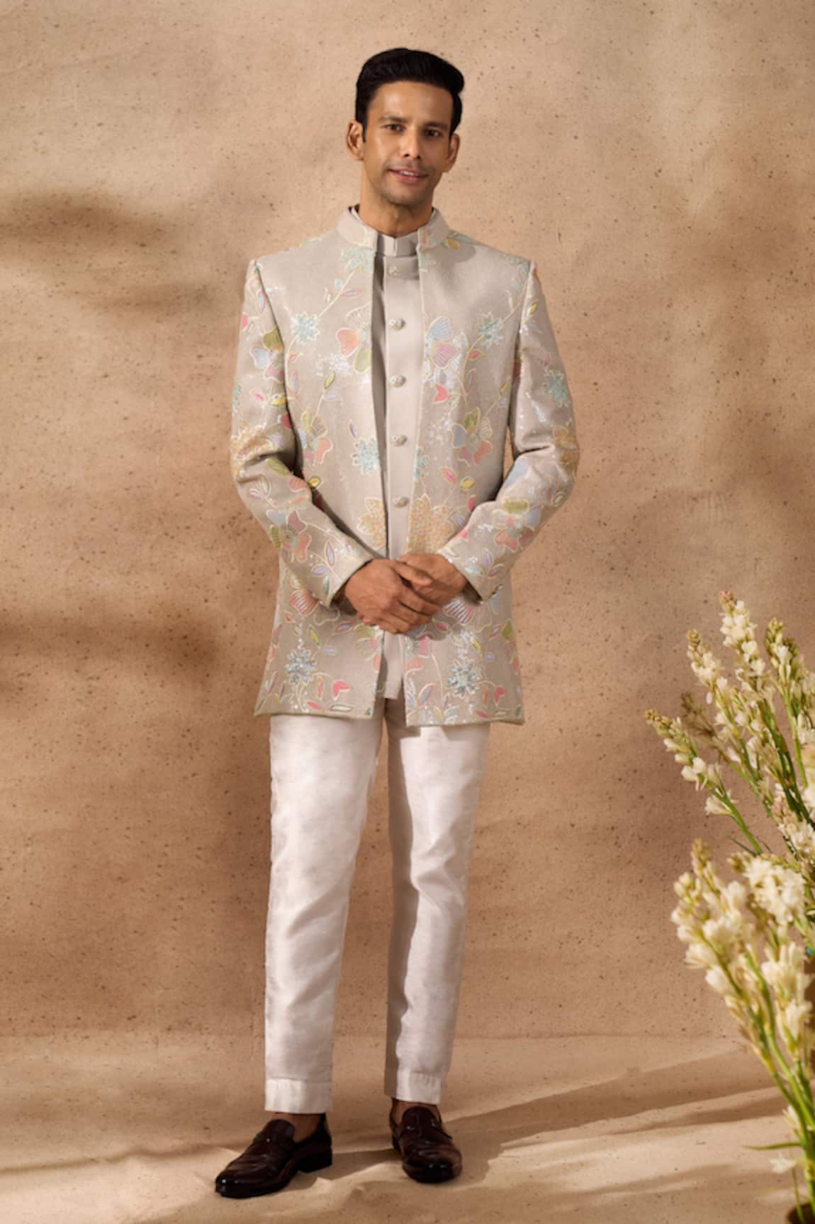 Arihant Rai Sinha Floral Pattern Sherwani Set