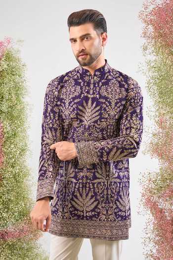 Kasbah Zari Embroidered Silk Kurta