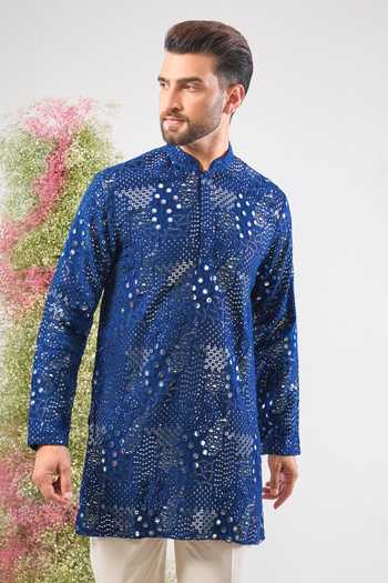 Kasbah Mirror Work Silk Kurta 