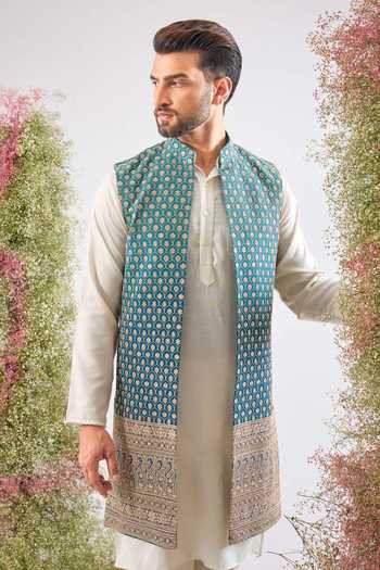 Kasbah Embroidered Ombre Shaded Nehru Jacket 