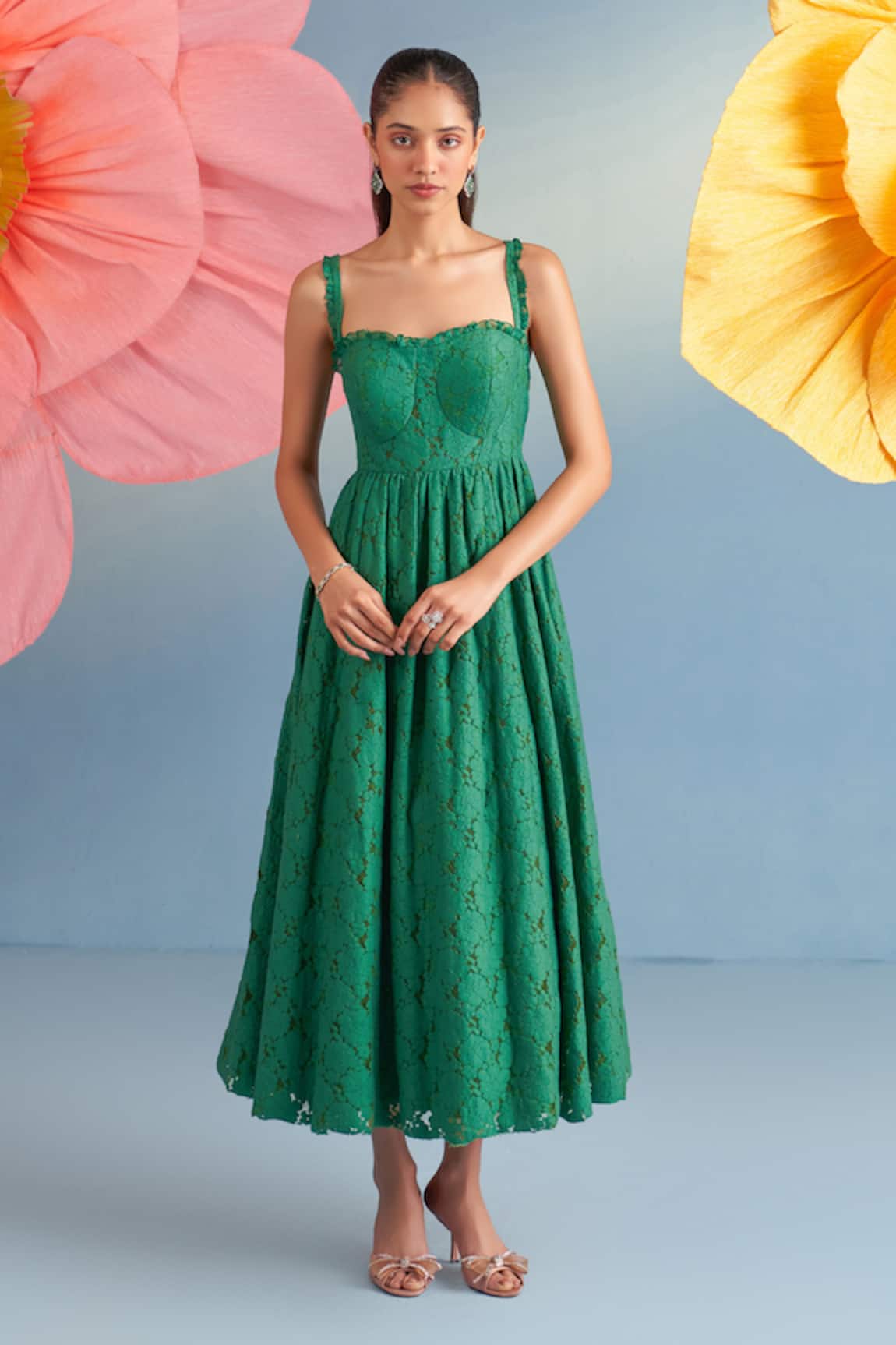 Parul And Preyanka Florence Green Dress 